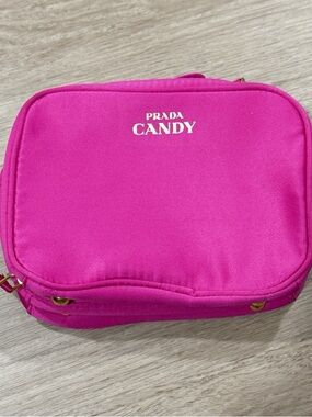 Prada Fuchsia Candy Cosmetic Case with Gold Logo